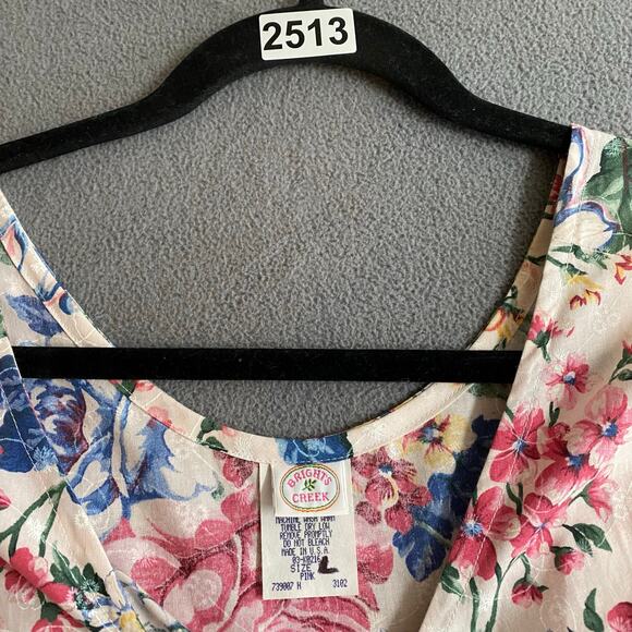 Vtg 80s 90s NOS Brights Creek Cottage Garden Midi Dress Romantic Boho 14? Floral - Picture 15 of 15